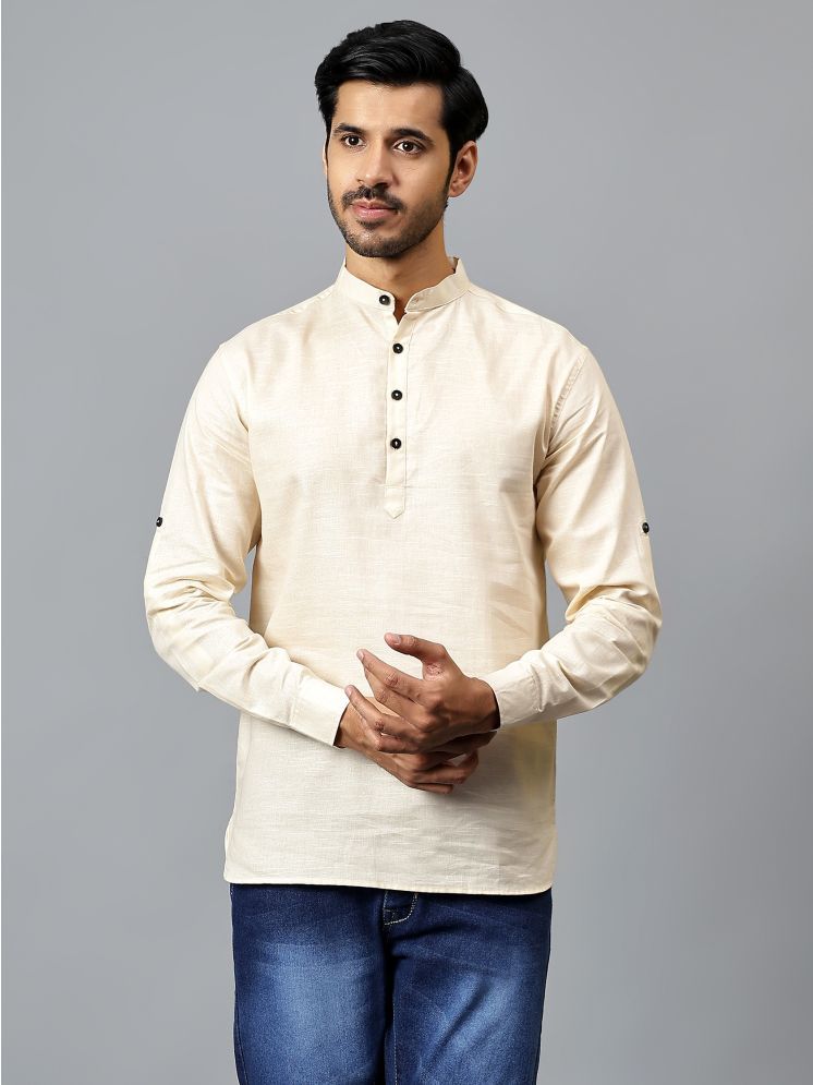     			Yugnik Beige Cotton Men's Regular Kurta ( Pack of 1 )