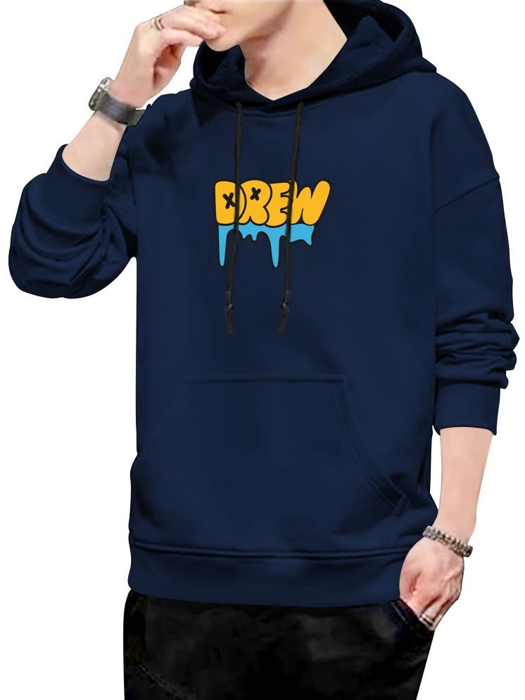     			fashion and youth Cotton Blend Hooded Men's Sweatshirt - Navy ( Pack of 1 )