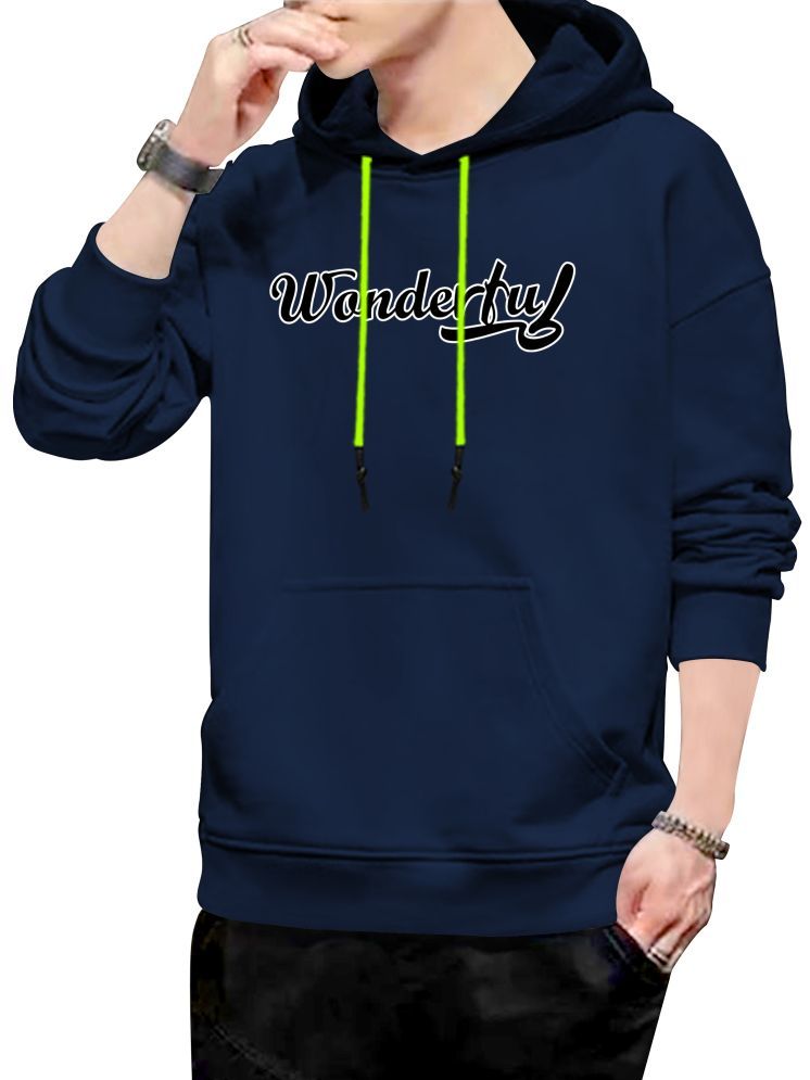     			fashion and youth Cotton Blend Hooded Men's Sweatshirt - Navy ( Pack of 1 )