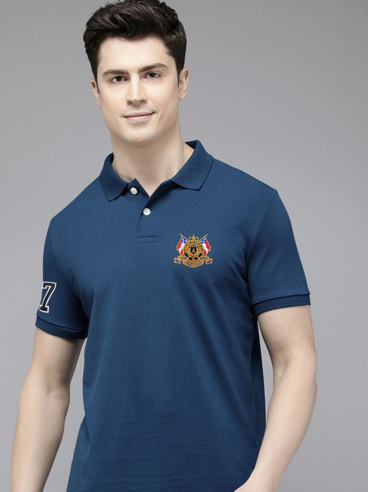     			ADORATE Cotton Blend Regular Fit Embroidered Half Sleeves Men's Polo T Shirt - Navy ( Pack of 1 )