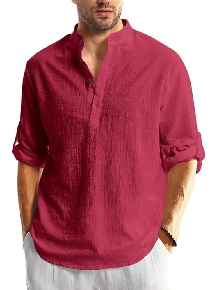     			Vida Loca Maroon Cotton Blend Men's Shirt Style Kurta ( Pack of 1 )