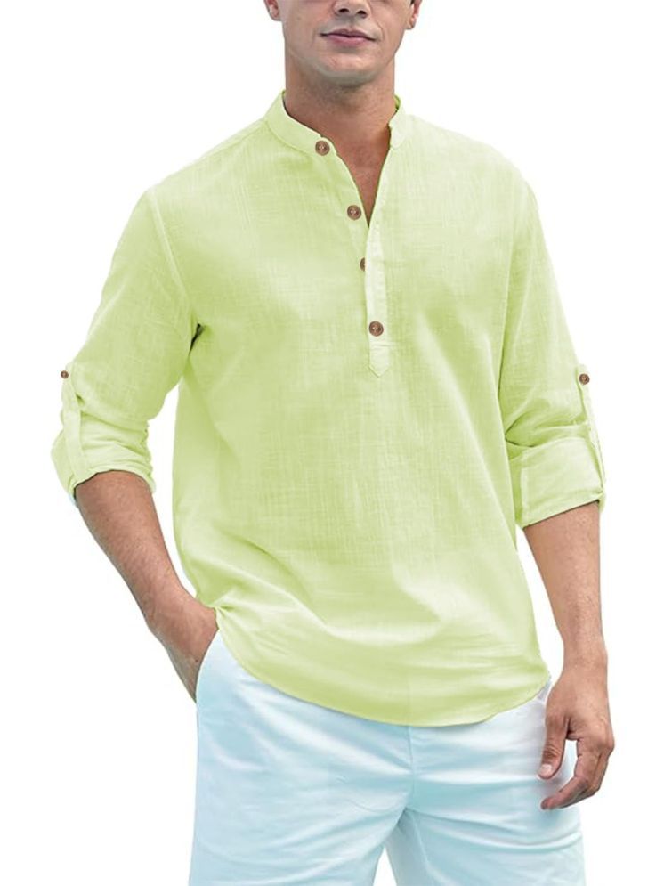     			Vida Loca Sea Green Cotton Blend Men's Shirt Style Kurta ( Pack of 1 )