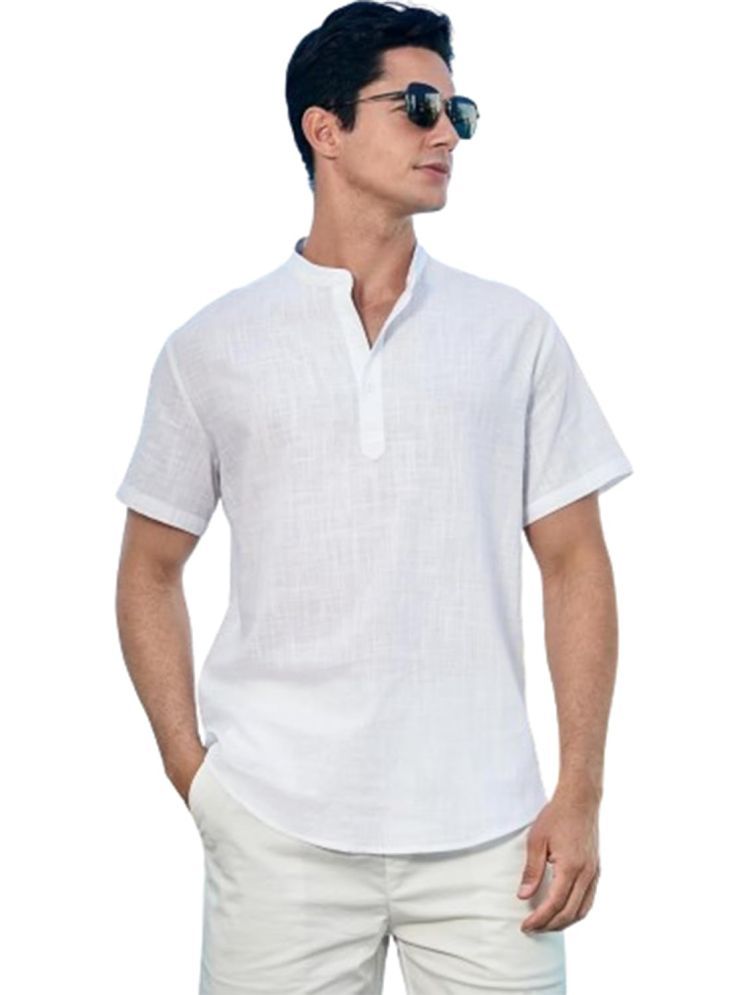     			Vida Loca White Cotton Blend Men's Shirt Style Kurta ( Pack of 1 )