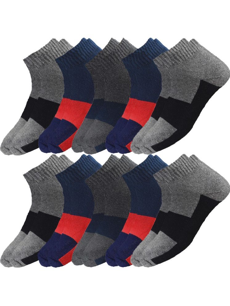     			hicode Cotton Men's Self Design Multicolor Ankle Length Socks ( Pack of 10 )