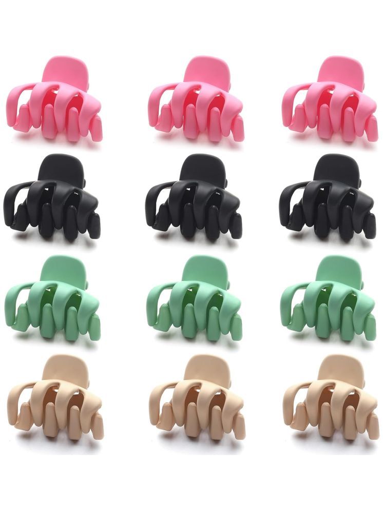     			12 Pack Small Hair Claw Clips 1.0 Inch Mini Hair Clips for Women and Girls