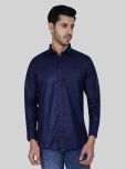 Comey Cotton Blend Regular Fit Full Sleeves Men's Formal Shirt - Navy Blue ( Pack of 1 )