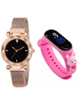 Cosmic Black Dial Digital Girls Watch ( Pack Of 2 )