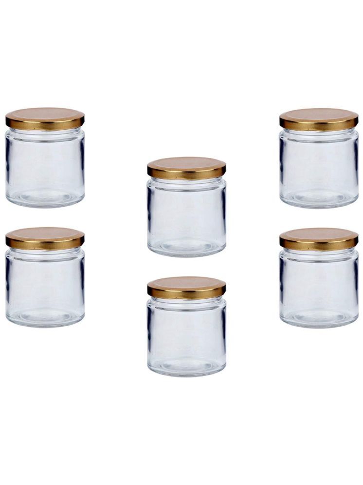     			1st Time Glass Container Jar Glass Transparent Cookie Container ( Set of 6 )