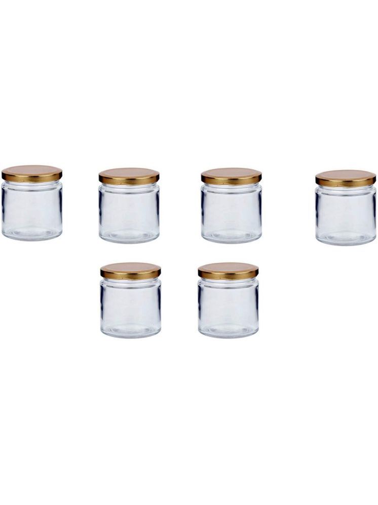     			1st Time Glass Container Jar Glass Transparent Cookie Container ( Set of 6 )