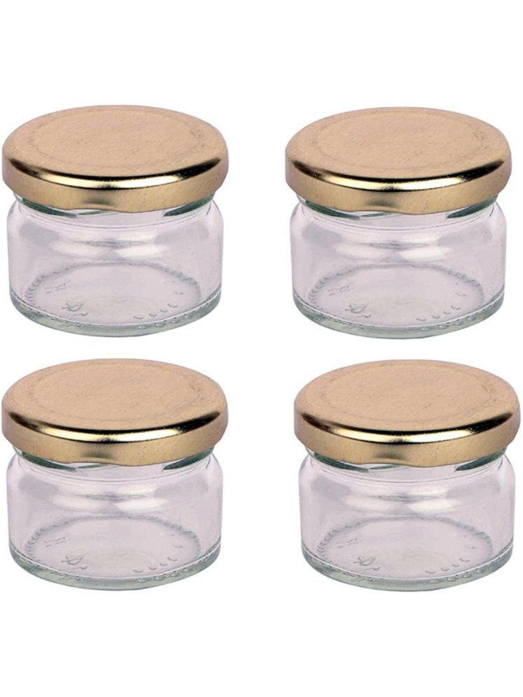     			1st Time Glass Container Jar Glass Transparent Cookie Container ( Set of 4 )