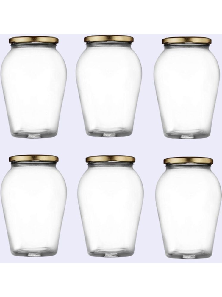     			1st Time Glass Container Jar Glass Transparent Utility Container ( Set of 6 )