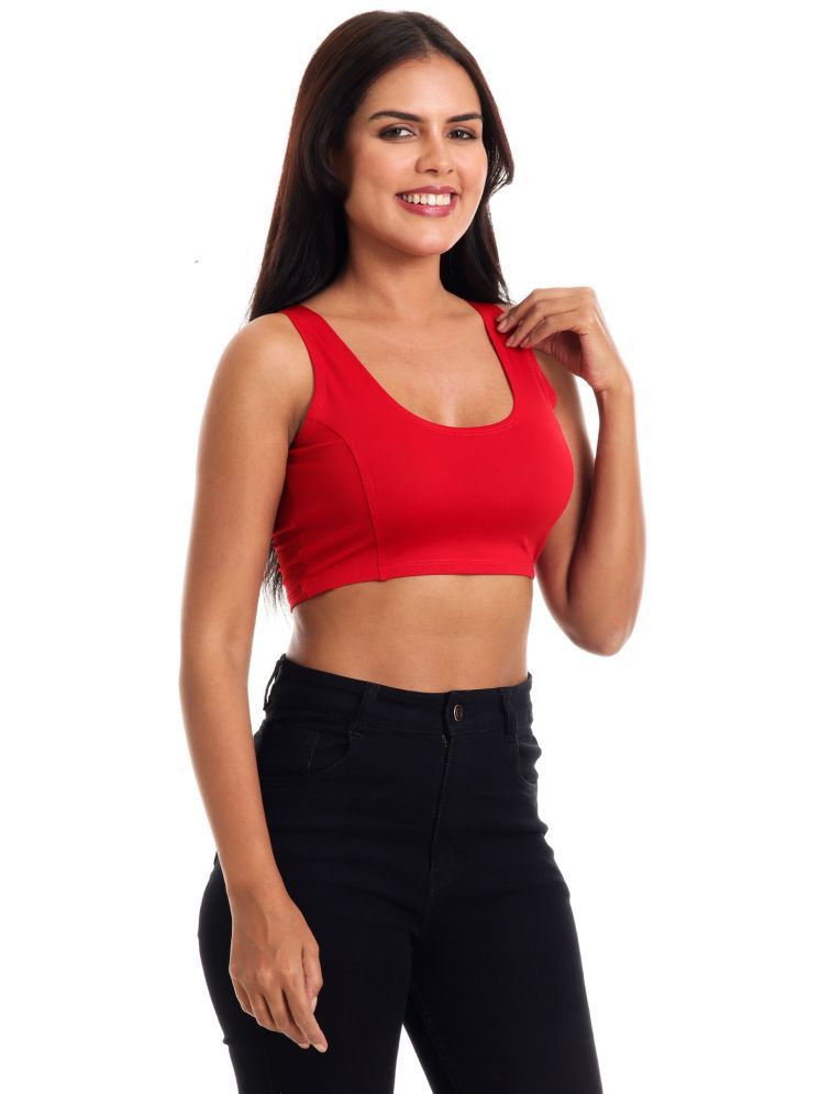     			Aura Glam Red Lycra Regular Fit Women's T-Shirt ( Pack of 1 )