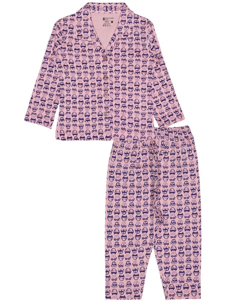     			Bodycare Girls Printed Night Suit Set - Pink 12-18M