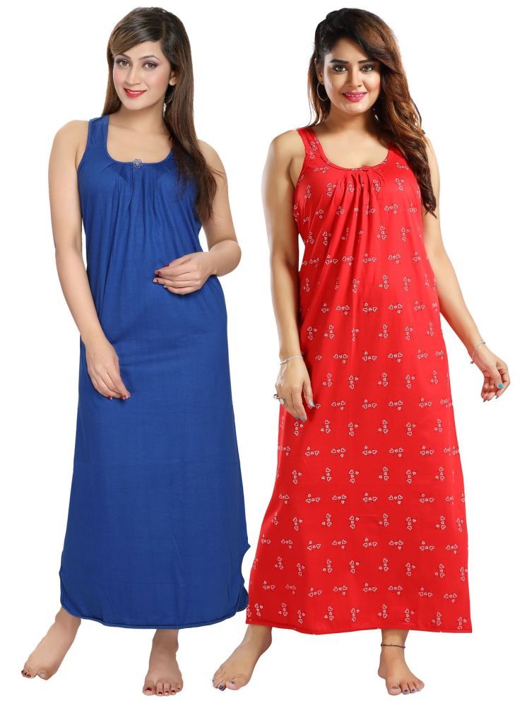     			Cinco Multicolor Cotton Blend Women's Nightwear Nighty & Night Gowns ( Pack of 2 )