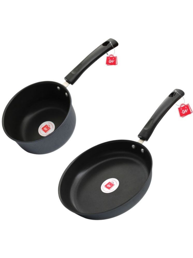     			LAZYWINDOW Grey Hard Anodised Cookware Sets ( Set of 1 )