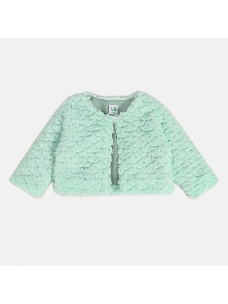     			Miniklub Baby Girls Round Neck Sleeveless Knit Shrug (Mint Green Color)