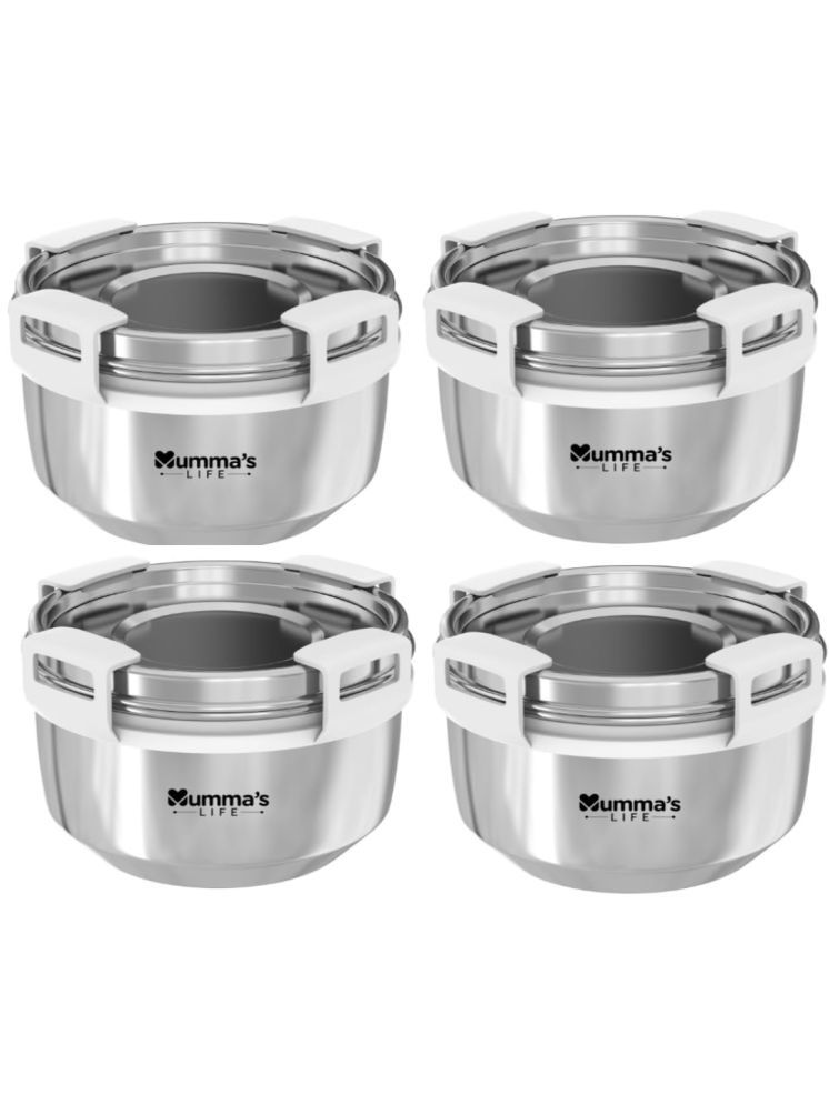     			Mumma's Life Steel Silver Food Container ( Set of 4 )