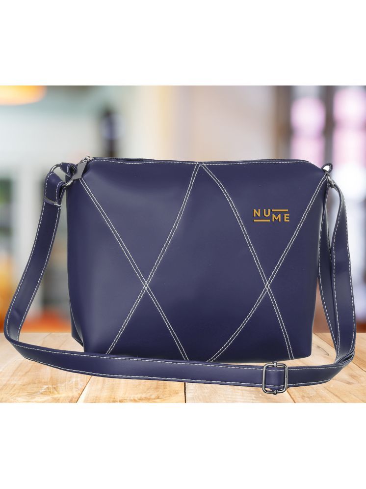     			NuMe Blue PU Sling Bag