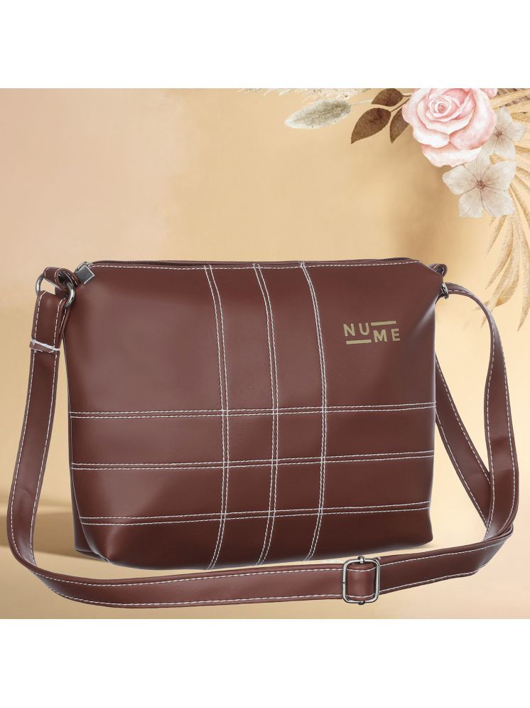     			NuMe Brown PU Sling Bag