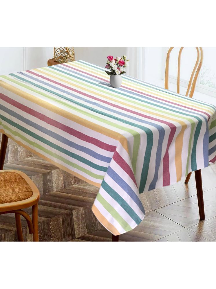     			Oasis Home Tex Striped Cotton 4 Seater Rectangle Table Cover ( 102 x 102 ) cm Pack of 1 Multi