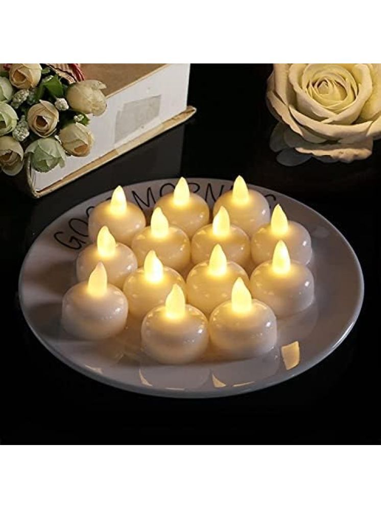     			VM SHOPPING MALL White Floating Candle 5 cm ( Pack of 1 )