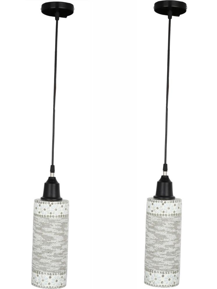     			1st Time Glass Designer Ceiling Lamp Pendant White - Pack of 2