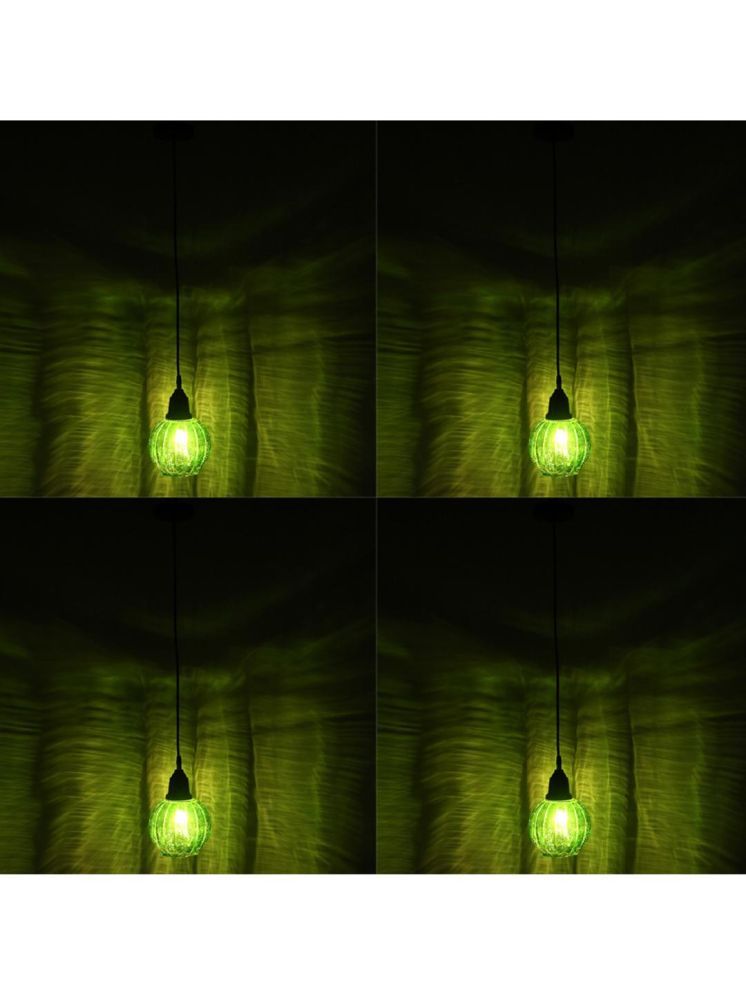     			1st Time Glass Designer Ceiling Lamp Pendant Green - Pack of 4