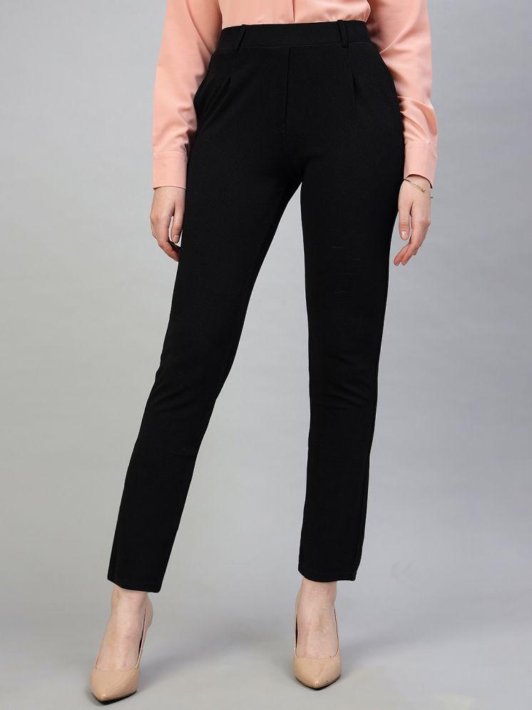     			FITHUB Black Cotton Blend Slim Women's Formal Pants ( Pack of 1 )