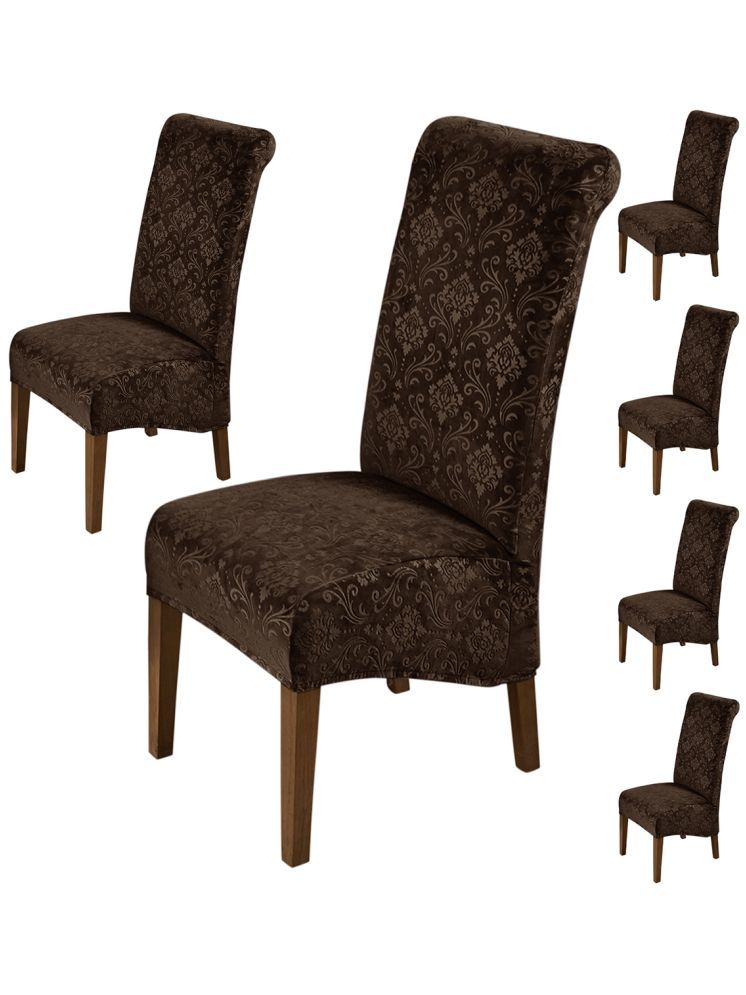     			HOKIPO 6 Seater Velvet Chair Cover ( Pack of 6 )