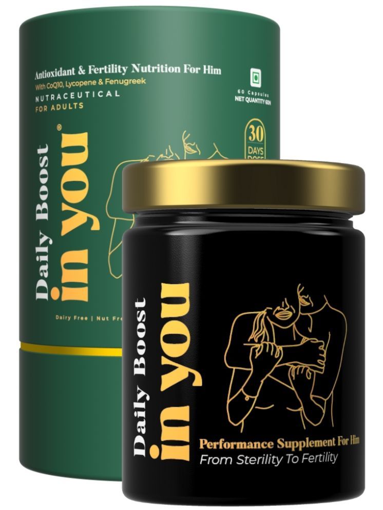     			Inyou Daily Boost Antioxidant, Testosterone Booster & Fertility Nutrition Supplements for Men with Ashwagandha, Fenugreek, CoQ10 & Lycopene for Sensual Health - 60 Capsules