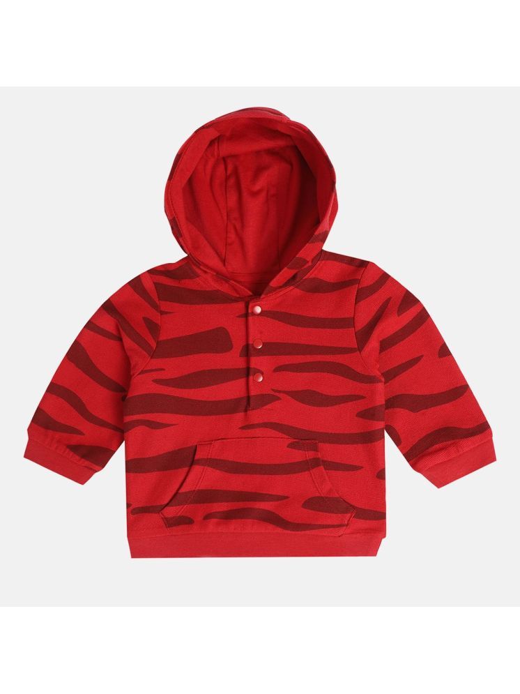     			Miniklub Baby Boys Hooded Full Sleeve Knit Sweat Shirt (Red Color)