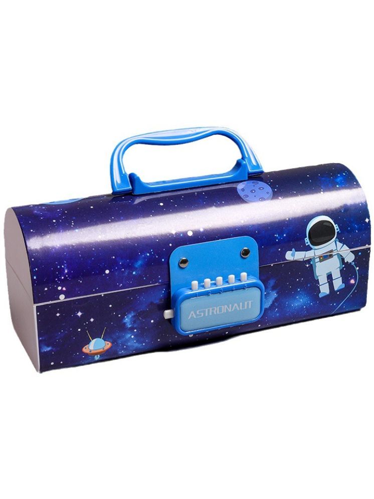     			PANSHUB Kids Plastic Astron Pen Pencil Box Suitcase Style Password Lock Pencil Case Multi-Layer Pencil Box Stationary Organizer Case