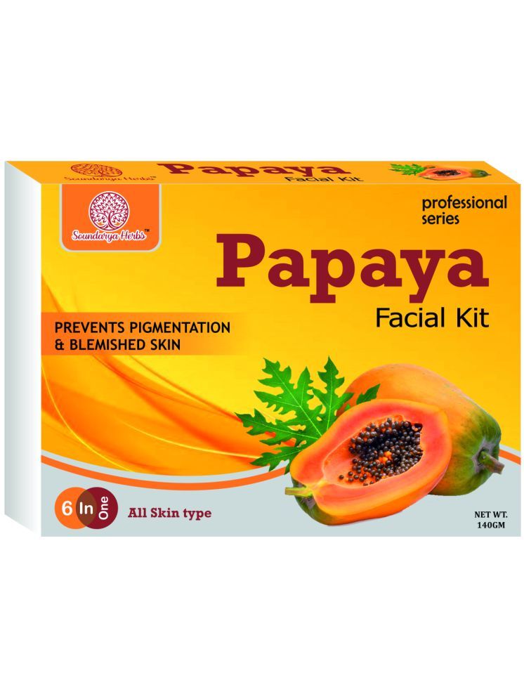     			Soundarya Herbs Papaya Blemish Free & Fairer Skin 3 Times Use Facial Kit For All Skin Type Papaya 1 ( Pack of 1 )