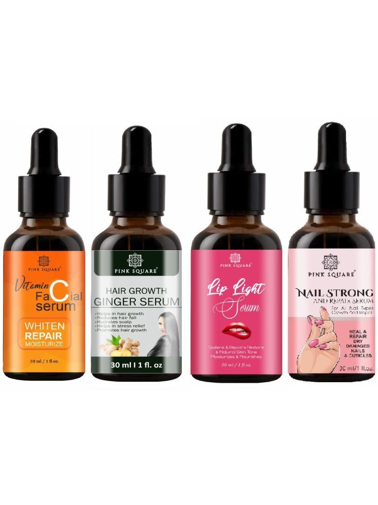     			Vitamin C Face Serum, Hair Growth Ginger Serum, Lip Light Serum & Nail Strong and Repair Serum (Each,30ml) Combo of 4