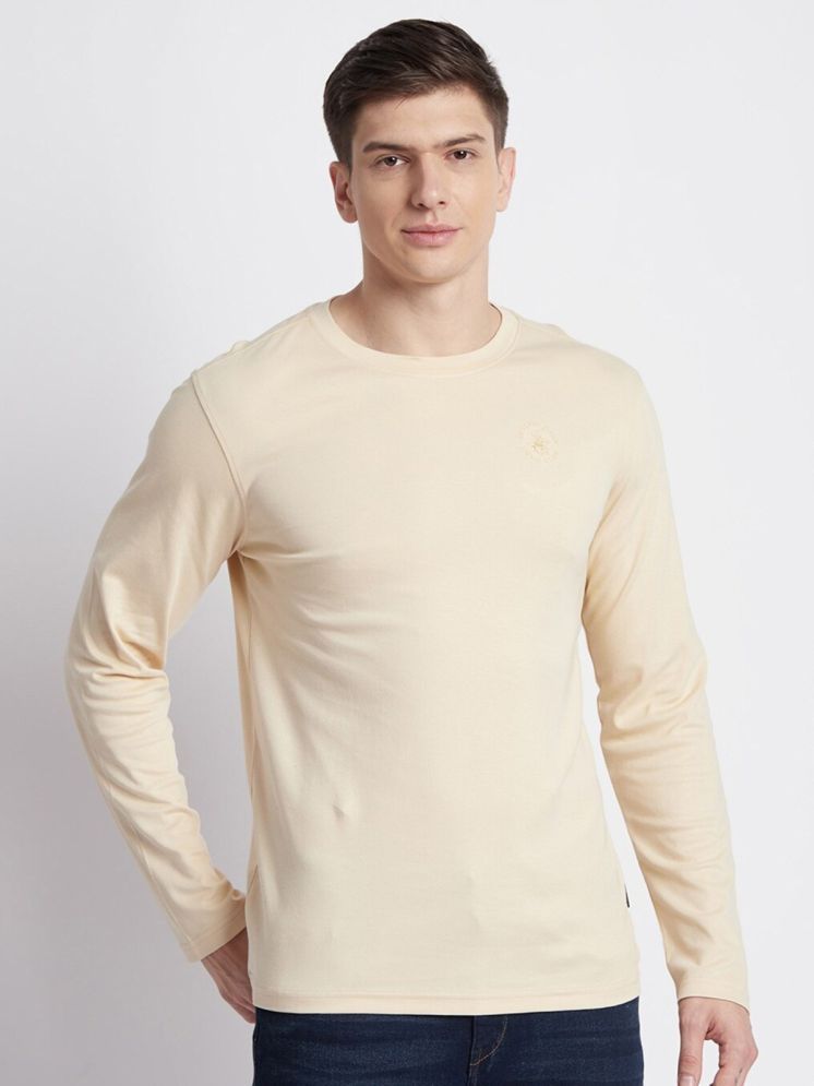     			curvy comfort Cotton Blend Regular Fit Solid Full Sleeves Men's Round T-Shirt - Camel ( Pack of 1 )