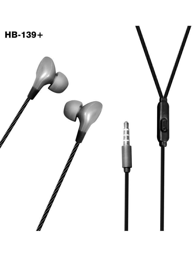     			hitage HB-139+ EARPHONE 3.5 mm Wired Earphone In Ear Comfortable In Ear Fit Gray