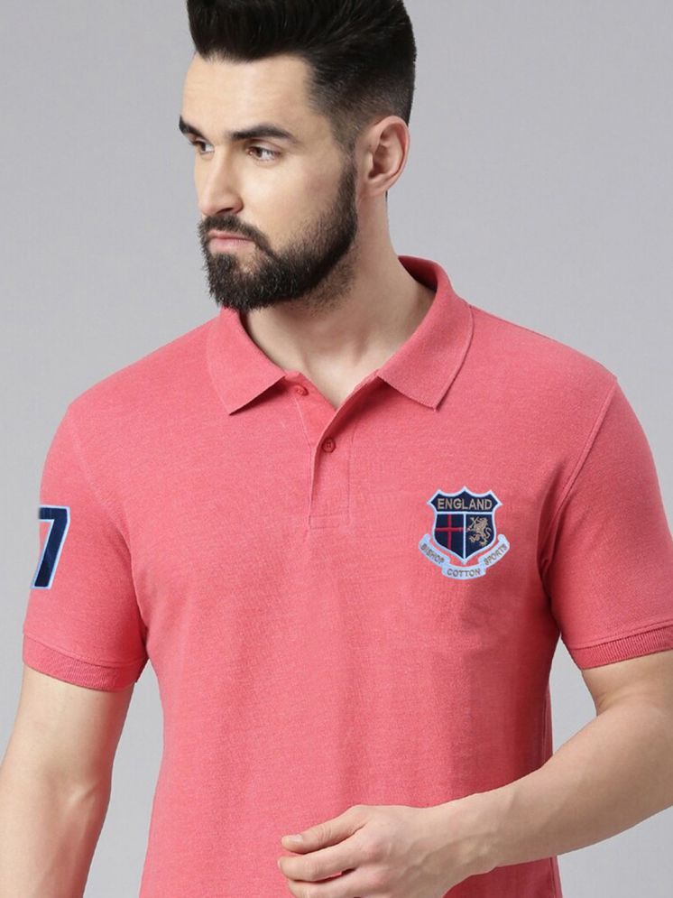     			BISHOP COTTON Polyester Regular Fit Embroidered Half Sleeves Men's Polo T Shirt - Coral ( Pack of 1 )