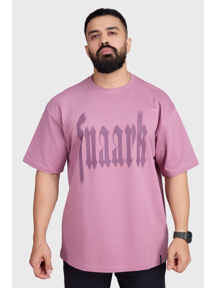     			Fuaark Pink Cotton Oversized Fit Men's Sports T-Shirt ( Pack of 1 )