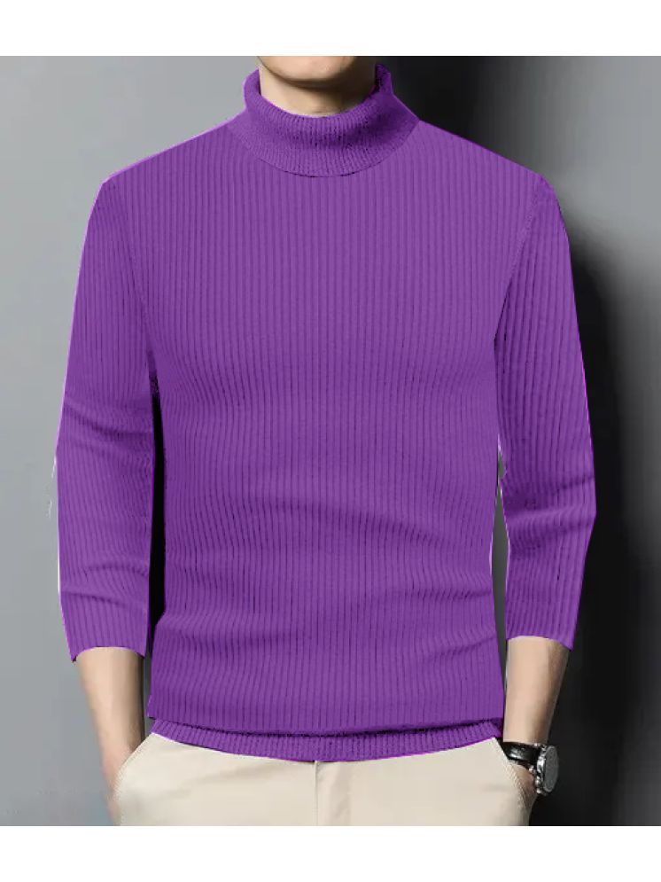     			CAT BUNNY Woollen High Neck Men's Sweatshirt - Purple ( Pack of 1 )