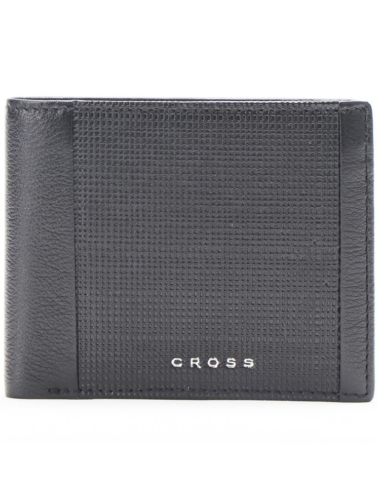     			Cross Black Leather Men's Two Fold Wallet ( Pack of 1 )