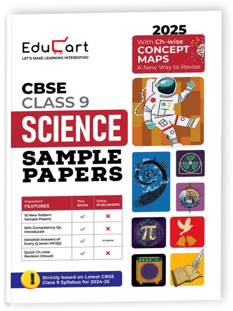     			Educart CBSE Science Class 9 Sample Papers for 2024-25 (Introducing Revision Maps) 2025