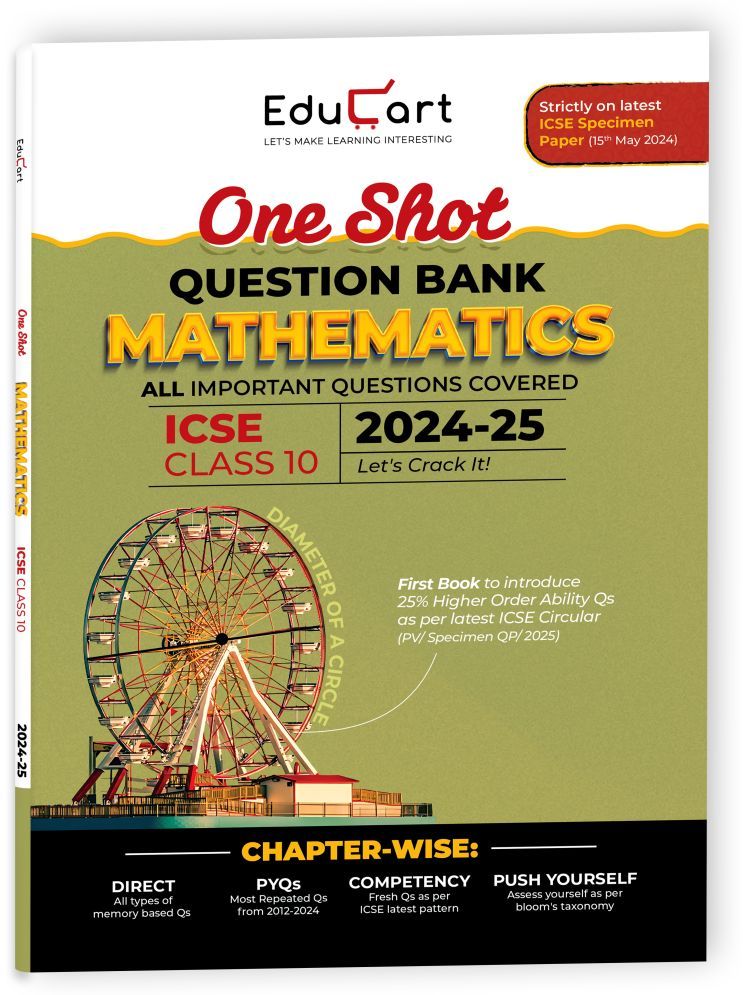     			Educart ICSE Class 10 Mathematics One Shot Question Bank 2025 for 2024-25 Exam