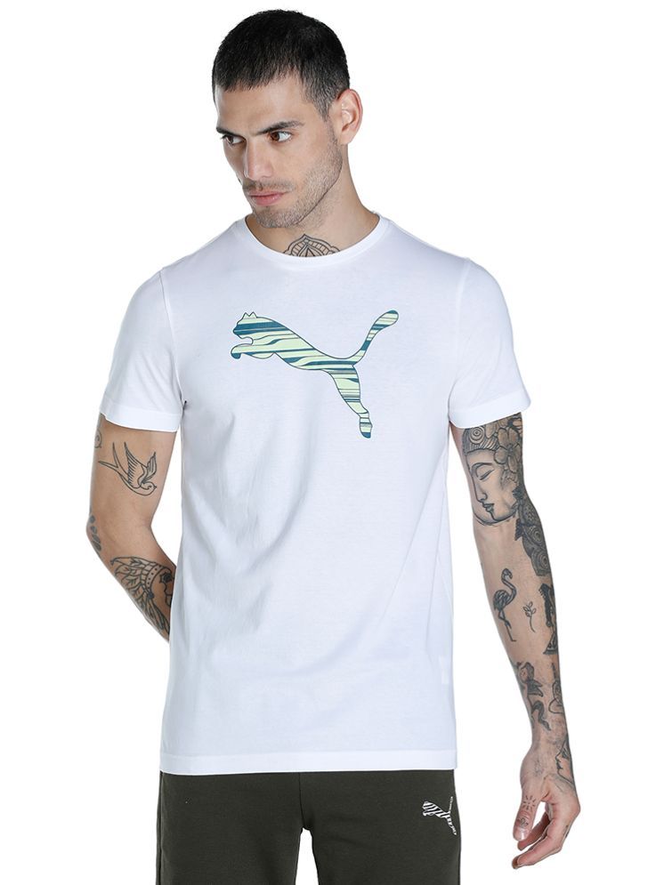     			Puma White Cotton Regular Fit Men's Sports Polo T-Shirt ( Pack of 1 )