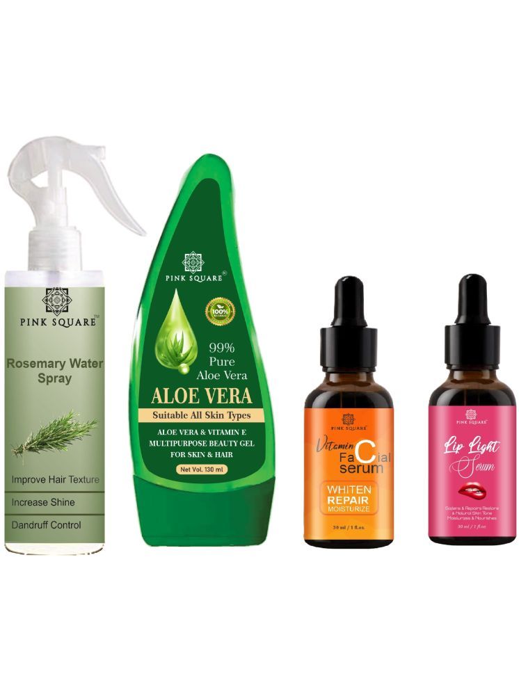     			Rosemary Water Hair Spray 100ml, Multipurpose Pure Aloe vera Gel 130ml, Vitamin C Face Serum 30ml & Lip light Serum 30ml Combo 4