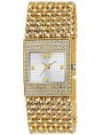 Rhonium Gold Metal Analog Womens Watch