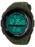 Rhonium Green PU Digital Men's Watch