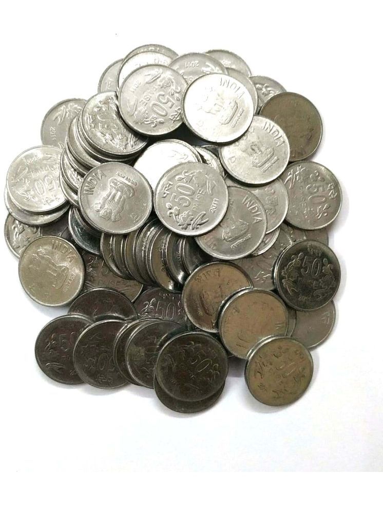     			50 Paisa Coin ( Pack of 50 ) Condition as per Image