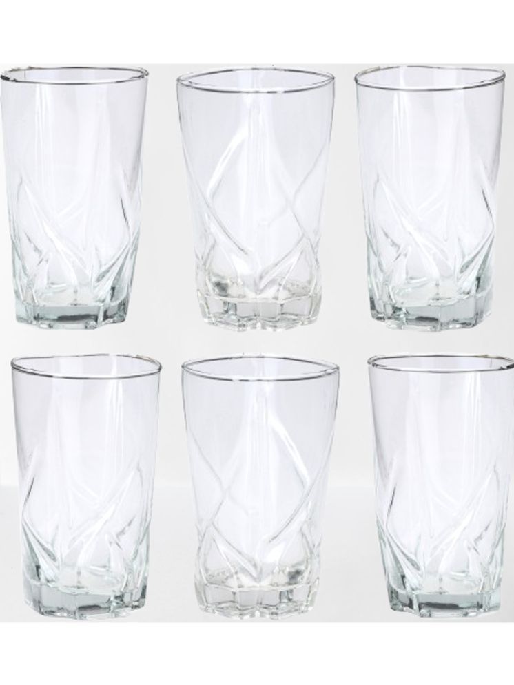     			AFAST Party Glass/Beer Mug Glass Plain Water Glass 350 ml ( Pack of 6 ) Transparent