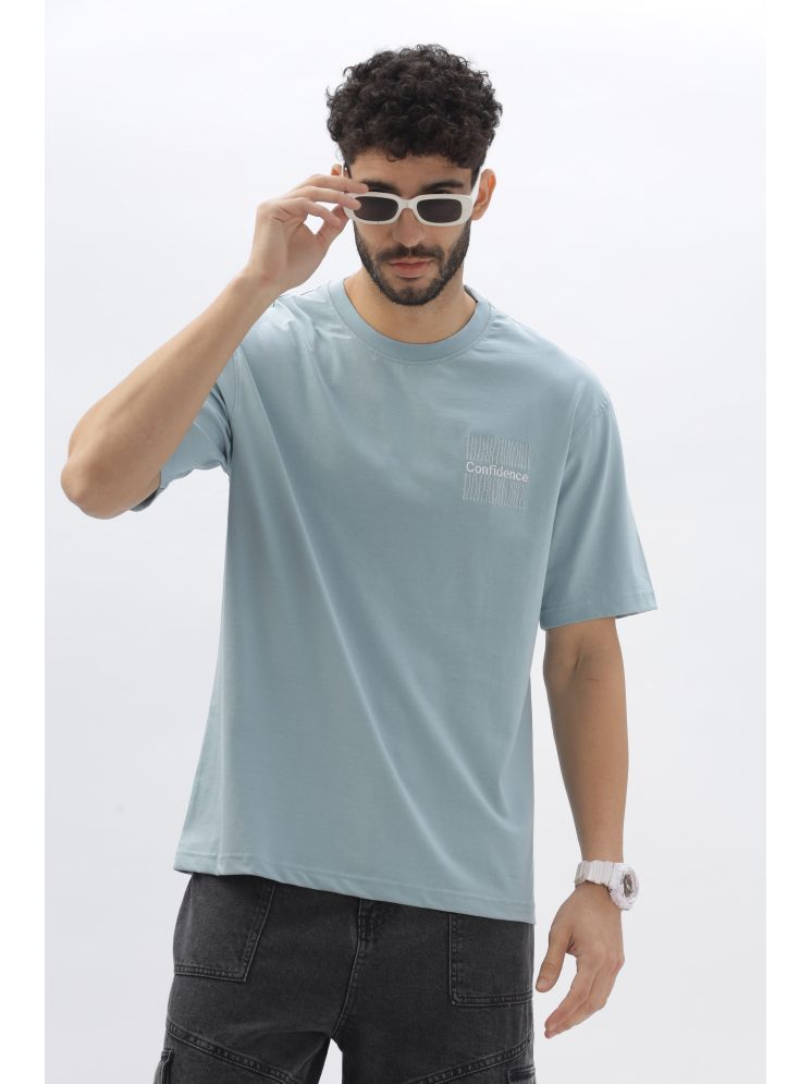     			COLOR HUNT Pack of 1 100% Cotton Oversized Fit Men's T-Shirt ( Light Blue )