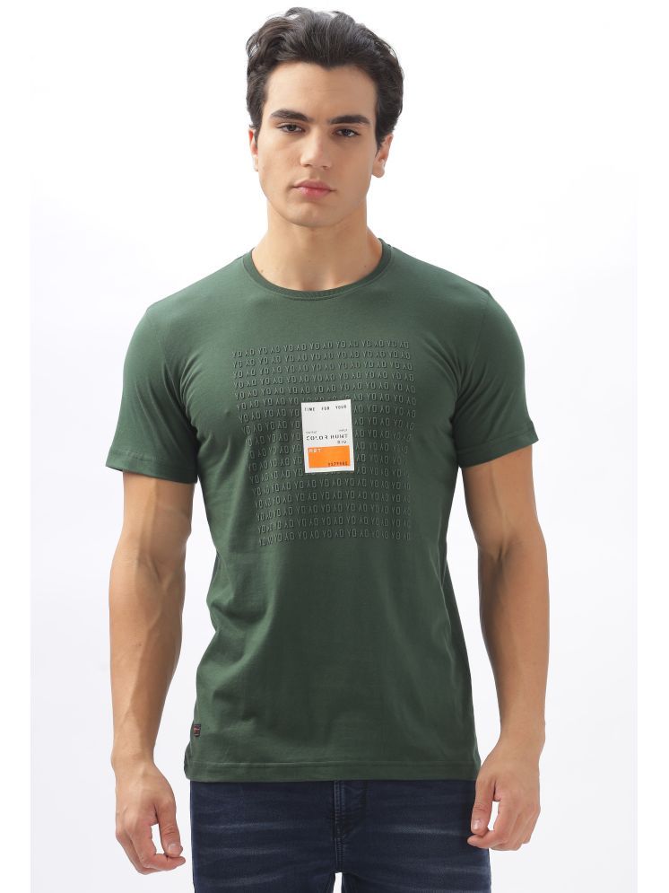     			COLOR HUNT 100% Cotton Regular Fit Printed Half Sleeves Men's Round T-Shirt - Green ( Pack of 1 )